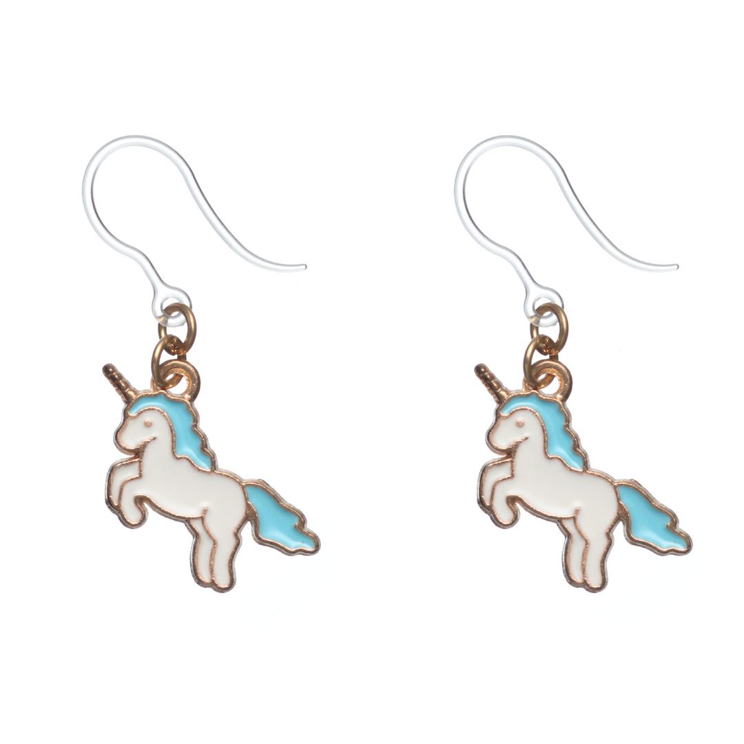 Unicorn Dangles Hypoallergenic Earrings for Sensitive Ears Made with Plastic Posts