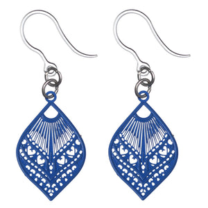 Small Peacock Dangles Hypoallergenic Earrings for Sensitive Ears Made with Plastic Posts