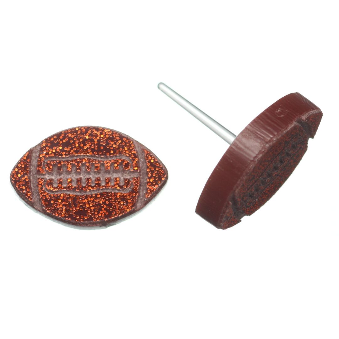 Football Studs Hypoallergenic Earrings for Sensitive Ears Made with Plastic Posts