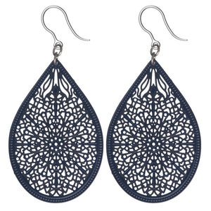 Stained Glass Teardrop Dangles Hypoallergenic Earrings for Sensitive Ears Made with Plastic Posts