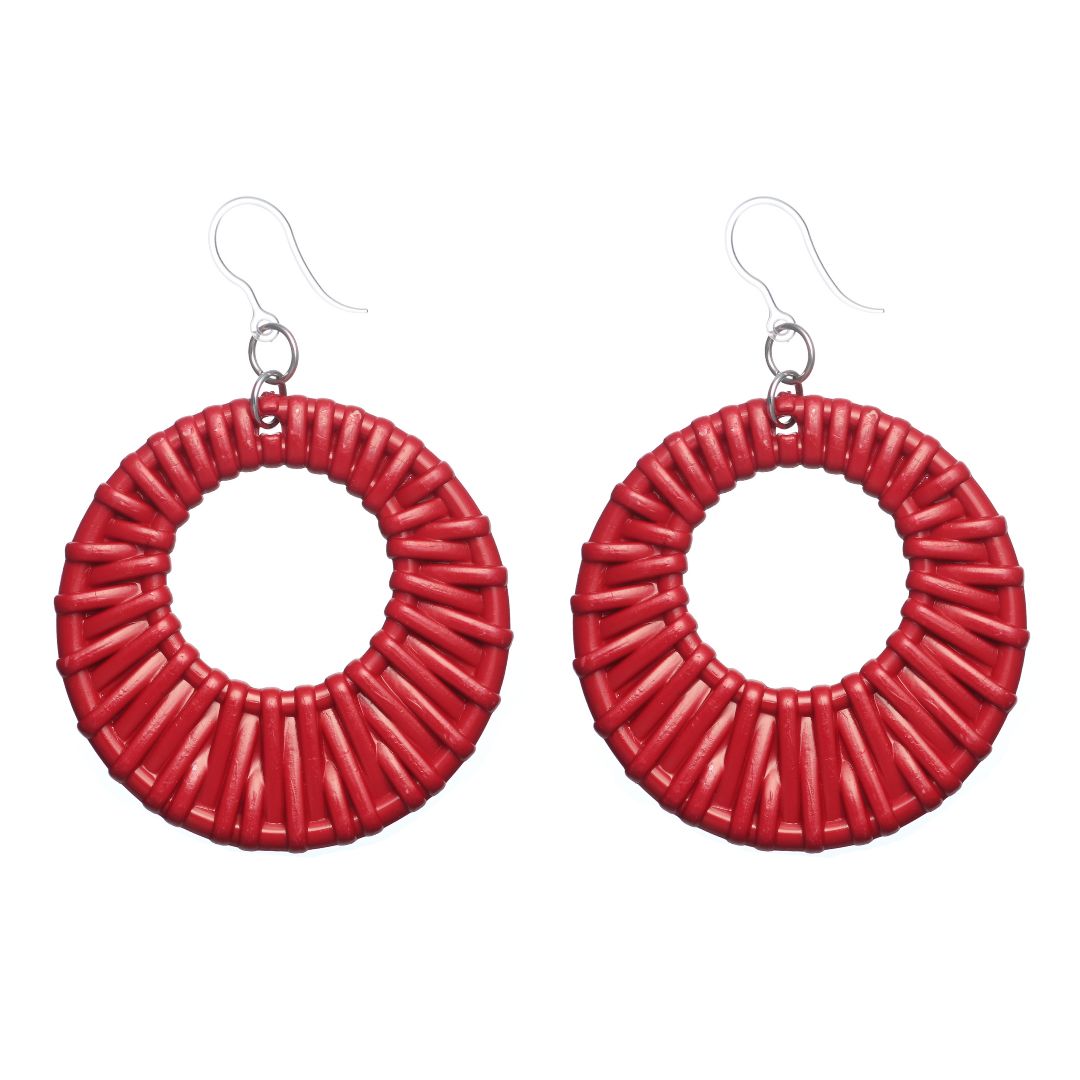 Beachy Hoop Dangles Hypoallergenic Earrings for Sensitive Ears Made with Plastic Posts