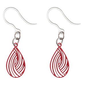 Petite Teardrop Swirl Dangles Hypoallergenic Earrings for Sensitive Ears with Plastic Posts