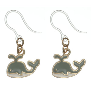 Tiny Whale Dangles Hypoallergenic Earrings for Sensitive Ears Made with Plastic Posts