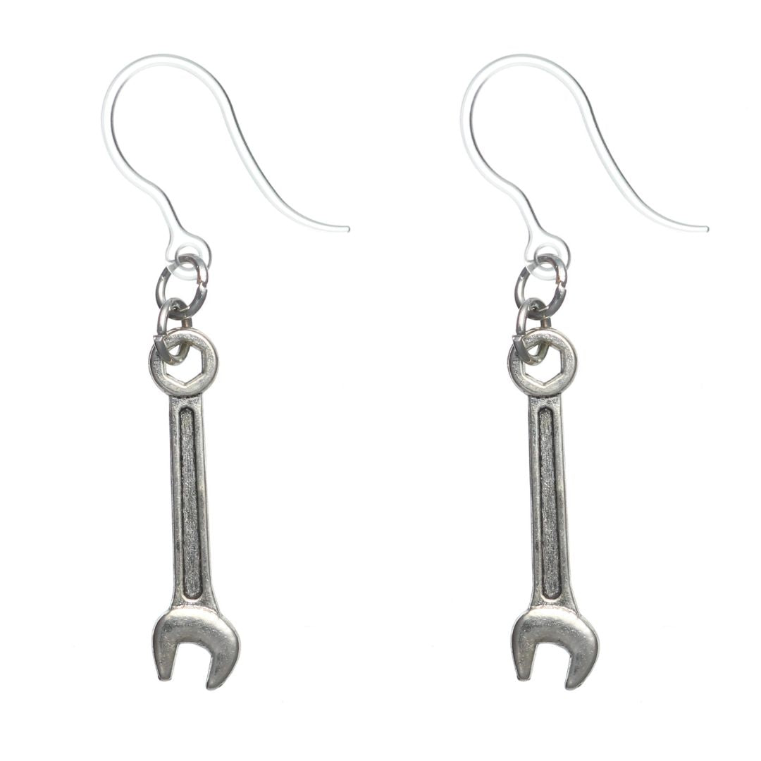 Wrench Dangles Hypoallergenic Earrings for Sensitive Ears Made with Plastic Posts