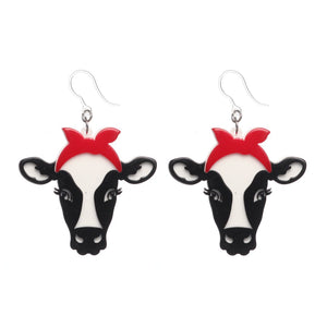 Exaggerated Heifer Dangles Hypoallergenic Earrings for Sensitive Ears Made with Plastic Posts