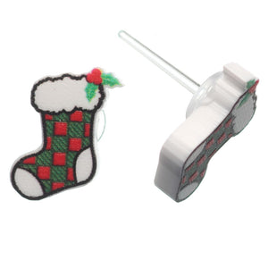 Christmas Stockings Studs Hypoallergenic Earrings for Sensitive Ears Made with Plastic Posts