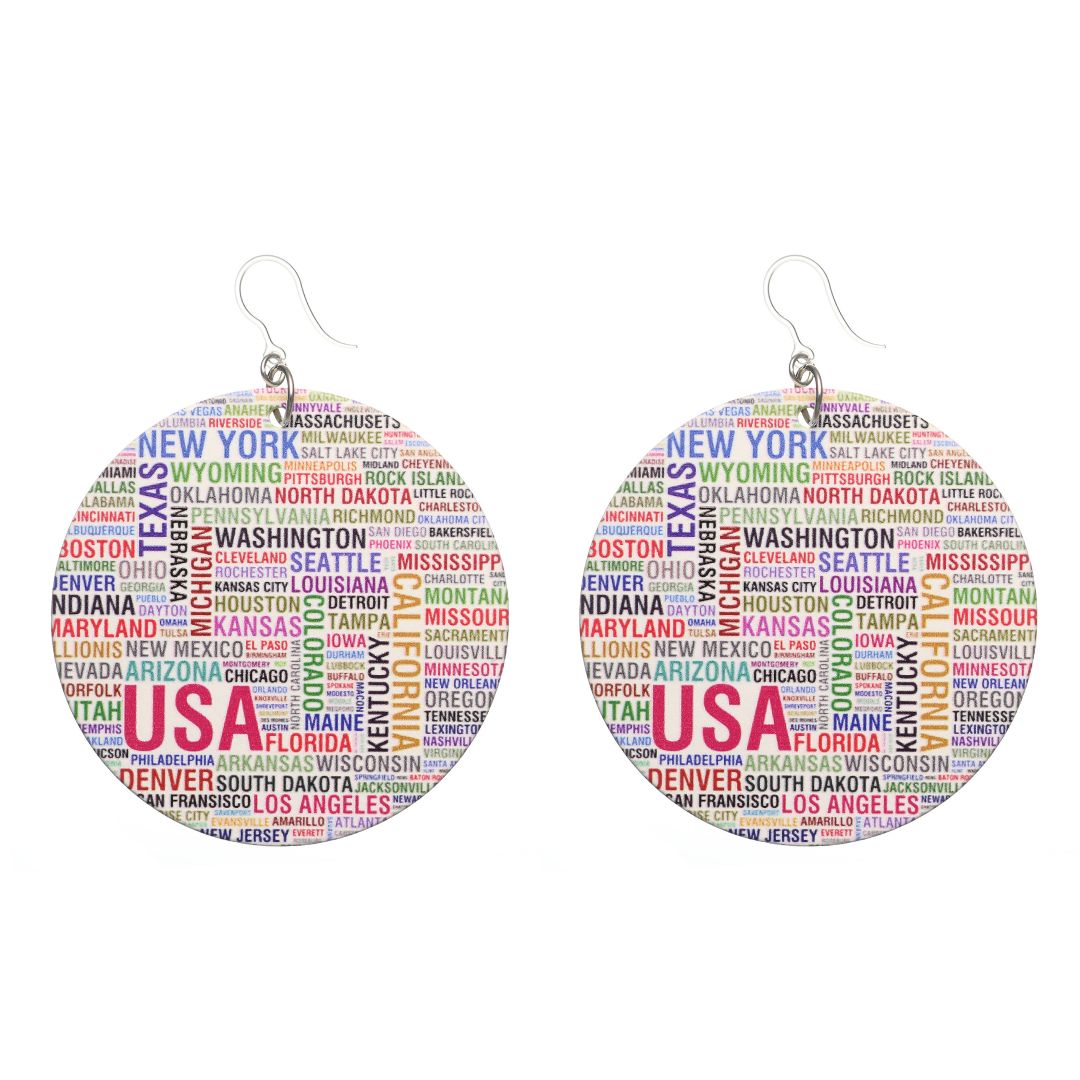 Exaggerated Wooden City State Dangles Hypoallergenic Earrings for Sensitive Ears Made with Plastic Posts