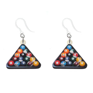 Pool Ball Dangles Hypoallergenic Earrings for Sensitive Ears Made with Plastic Posts