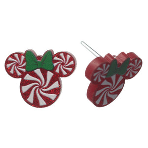 Exaggerated Peppermint Girl Mouse Studs Hypoallergenic Earrings for Sensitive Ears Made with Plastic Posts