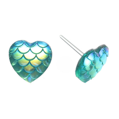 Heart Mermaid Studs