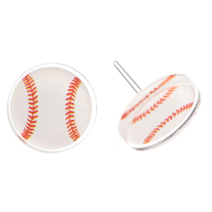 Glassy Sports Studs Hypoallergenic Earrings for Sensitive Ears Made with Plastic Posts