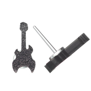 Electric Guitar Studs Hypoallergenic Earrings for Sensitive Ears Made with Plastic Posts