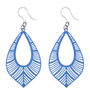 Textured Bird Feather Dangles Hypoallergenic Earrings for Sensitive Ears Made with Plastic Posts