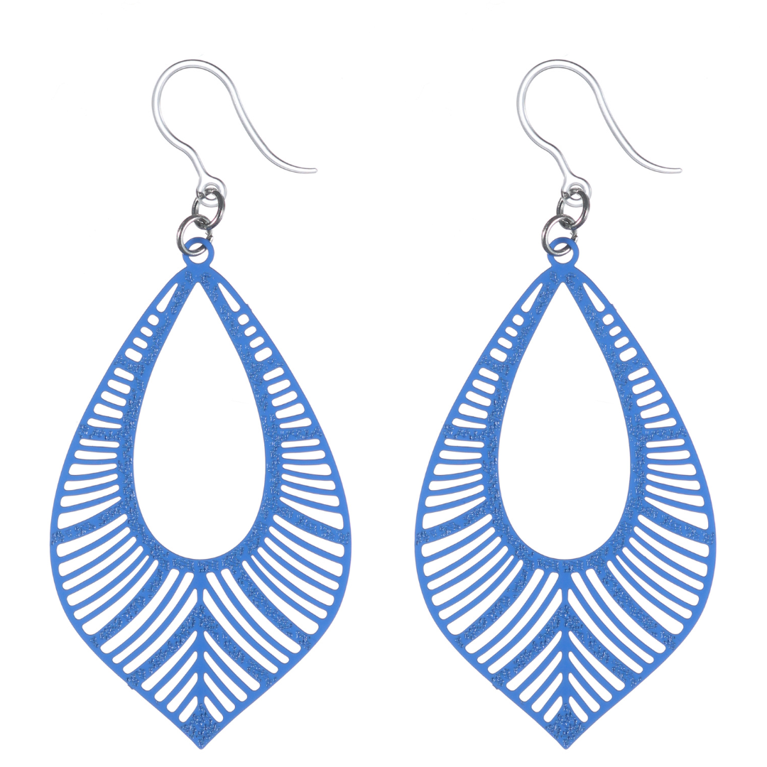 Textured Bird Feather Dangles