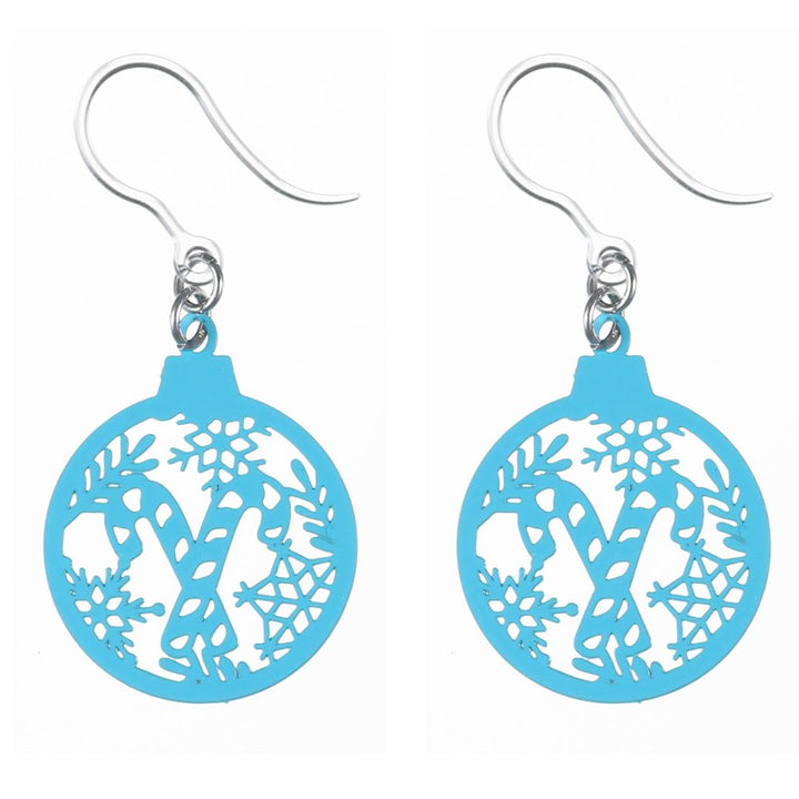 Candy Cane Ornament Dangles Hypoallergenic Earrings for Sensitive Ears Made with Plastic Posts