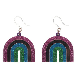 Exaggerated Rainbow Dangles Hypoallergenic Earrings for Sensitive Ears Made with Plastic Posts