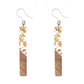 Rectangular Wooden Fleck Celluloid Dangles Hypoallergenic Earrings for Sensitive Ears Made with Plastic Posts