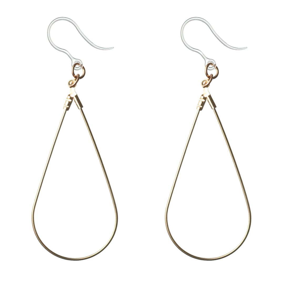 Teardrop Clothespin Dangles Hypoallergenic Earrings for Sensitive Ears Made with Plastic Posts