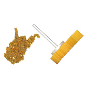 West Virginia Studs Hypoallergenic Earrings for Sensitive Ears Made with Plastic Posts