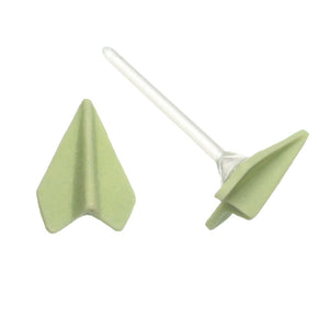 Paper Airplane Studs Hypoallergenic Earrings for Sensitive Ears Made with Plastic Posts