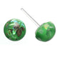 Gold Fleck Button Earrings (Studs) - green