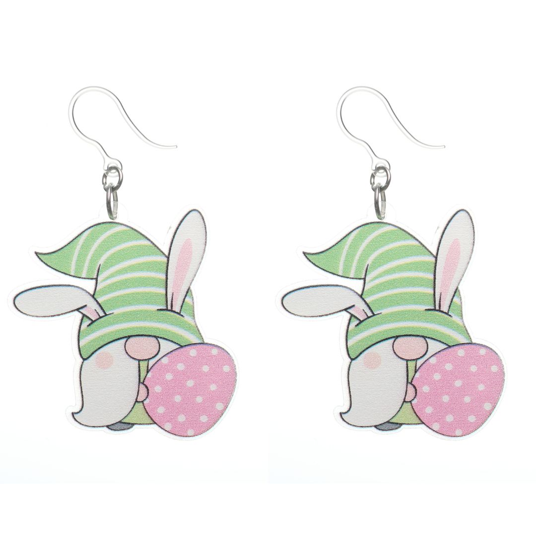 Easter Gnome Dangles Hypoallergenic Earrings for Sensitive Ears Made with Plastic Posts