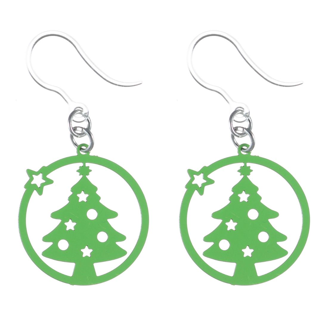 Star Christmas Tree Dangles Hypoallergenic Earrings for Sensitive Ears Made with Plastic Posts