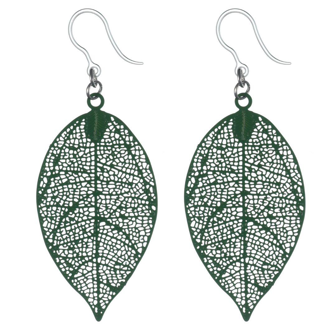 Perfect Leaf Dangles Hypoallergenic Earrings for Sensitive Ears Made with Plastic Posts