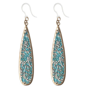 Faux Druzy Raindrop Dangles Hypoallergenic Earrings for Sensitive Ears Made with Plastic Posts