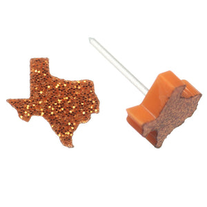 Glitter Texas Studs Hypoallergenic Earrings for Sensitive Ears Made with Plastic Posts