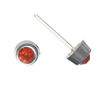 Tiny Silver-Plated Rhinestones Studs