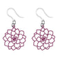 Filigree Rose Earrings (Dangles) - pink