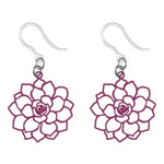 Filigree Rose Earrings (Dangles) - pink