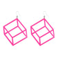 Exaggerated 3D Cube Dangles Hypoallergenic Earrings for Sensitive Ears Made with Plastic Posts