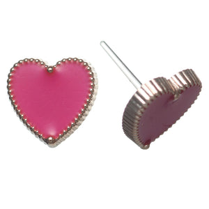 Gold Threaded Heart Studs Hypoallergenic Earrings for Sensitive Ears Made with Plastic Posts