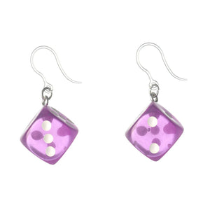 Dice Dangles Hypoallergenic Earrings for Sensitive Ears Made with Plastic Posts