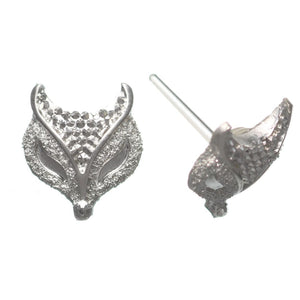 Shiny Fox Head Studs Hypoallergenic Earrings for Sensitive Ears Made with Plastic Posts