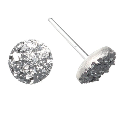 Petite Faux Druzy Studs Hypoallergenic Earrings for Sensitive Ears with Plastic Posts