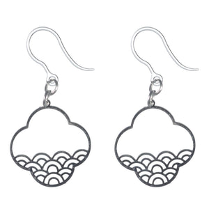 Quatrefoil Wave Dangles Hypoallergenic Earrings for Sensitive Ears Made with Plastic Posts