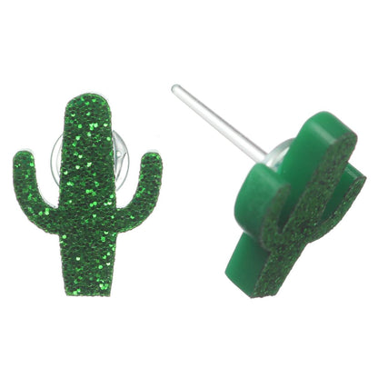 Glitter Cactus Studs