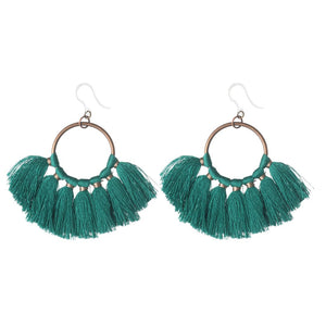Knotted Hoop Tassel Dangles Hypoallergenic Earrings for Sensitive Ears Made with Plastic Posts