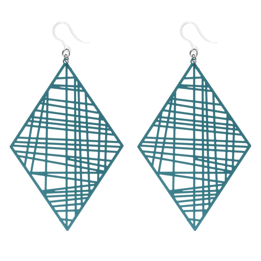 Exaggerated Geometric Dangles Hypoallergenic Earrings for Sensitive Ears Made with Plastic Posts
