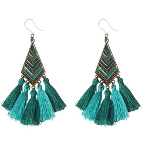 Aztec Tassel Dangles Hypoallergenic Earrings for Sensitive Ears Made with Plastic Posts