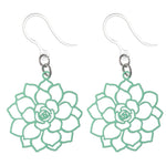 Filigree Rose Earrings (Dangles) - turquiose