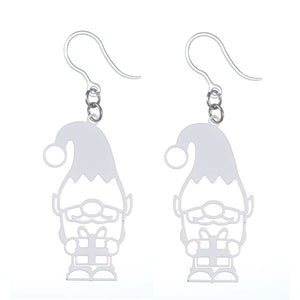 Christmas Gnome Dangles Hypoallergenic Earrings for Sensitive Ears Made with Plastic Posts