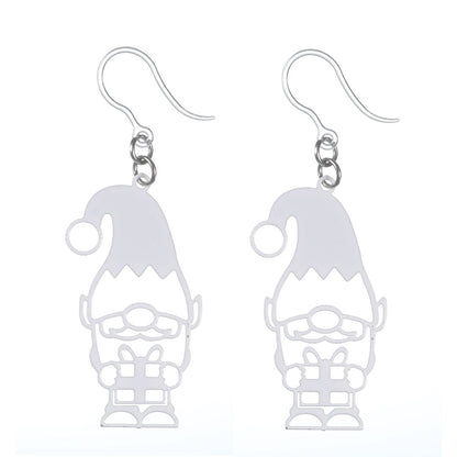 Christmas Gnome Dangles Hypoallergenic Earrings for Sensitive Ears with Plastic Posts