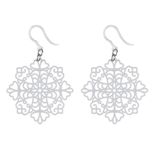 Snowflake Dangles Hypoallergenic Earrings for Sensitive Ears Made with Plastic Posts