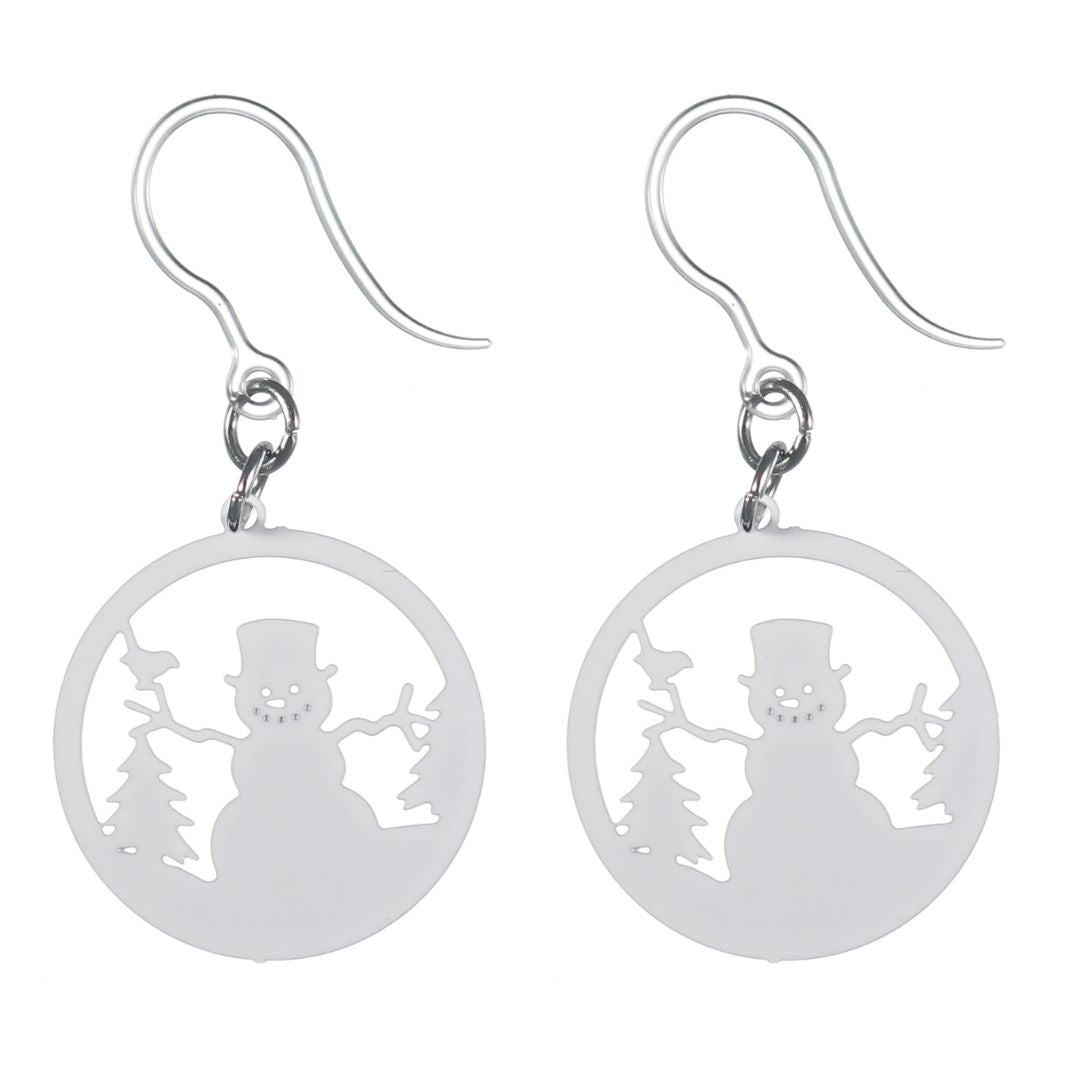 Snowman Ornament Dangles Hypoallergenic Earrings for Sensitive Ears Made with Plastic Posts