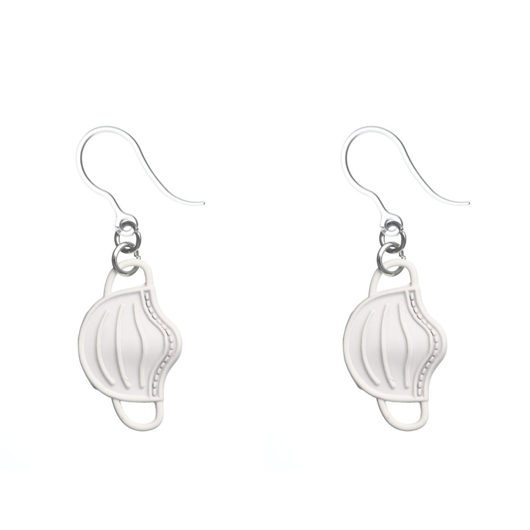 Face Mask Dangles Hypoallergenic Earrings for Sensitive Ears Made with Plastic Posts