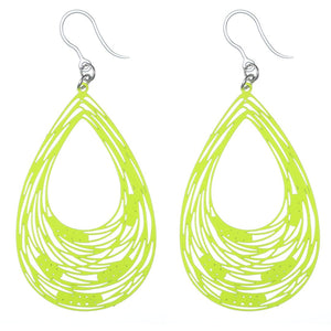 Swirly Teardrop Dangles Hypoallergenic Earrings for Sensitive Ears Made with Plastic Posts